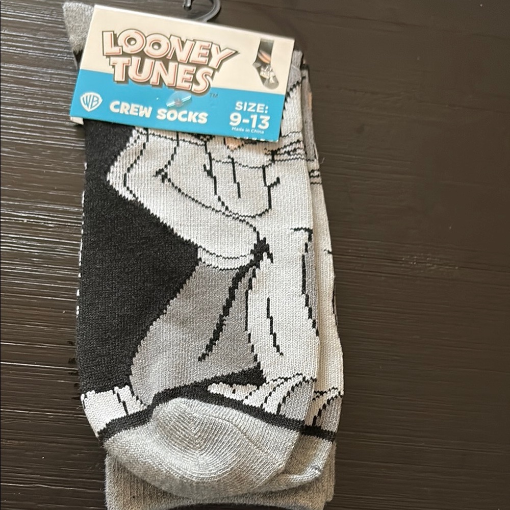 Warner Bros. Crew Socks - Black and Gray